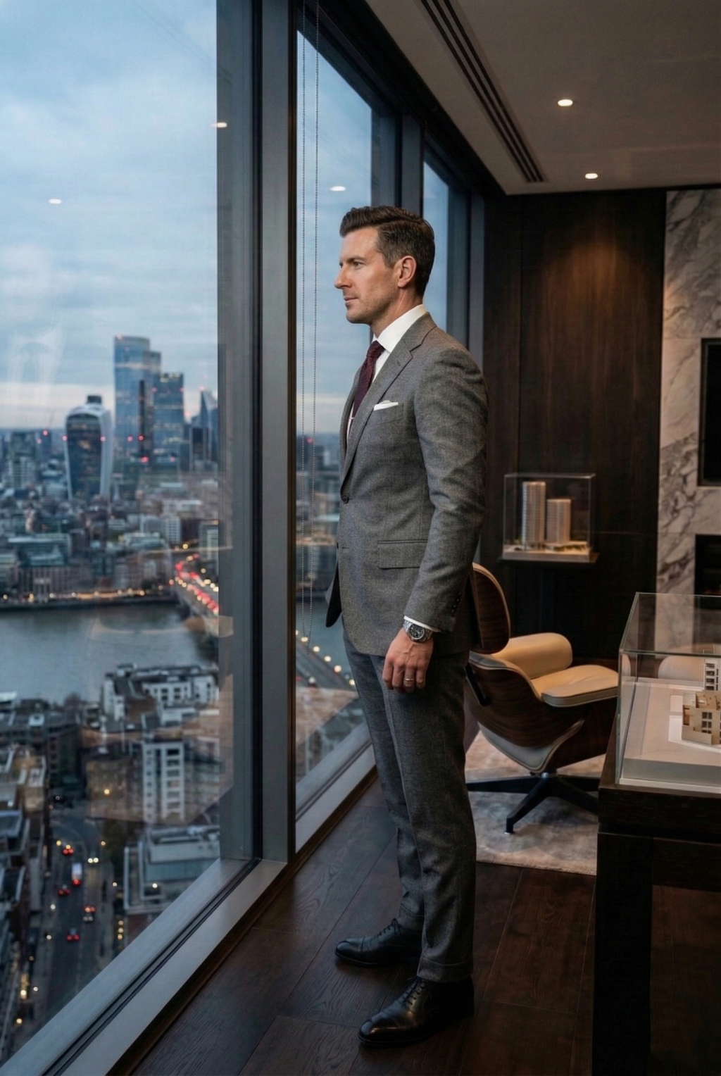 Bespoke Charcoal Grey Business Suit – Slim Executive Fit