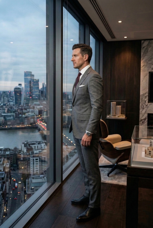 Bespoke Charcoal Grey Business Suit – Slim Executive Fit