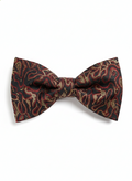Black Gold and Red Abstract Brocade Pre-Tied Bow Tie