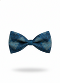 Luxury Royal Blue and Silver Heart Geometric Men's Bow Tie