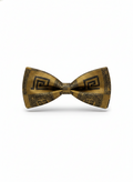 Luxury Antique Gold and Black Greek Key Men's Bow Tie