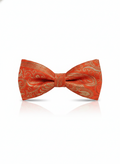 Luxurious Orange And Gold Paisley Pattern Men's Bow Tie