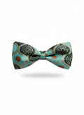 Artistic Mint Teal and Terracotta Abstract Men's Bow Tie