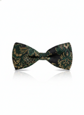 Luxury Emerald Green and Gold Baroque Men's Bow Tie