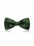 Luxury Forest Green and Black Floral Paisley Men's Bow Tie