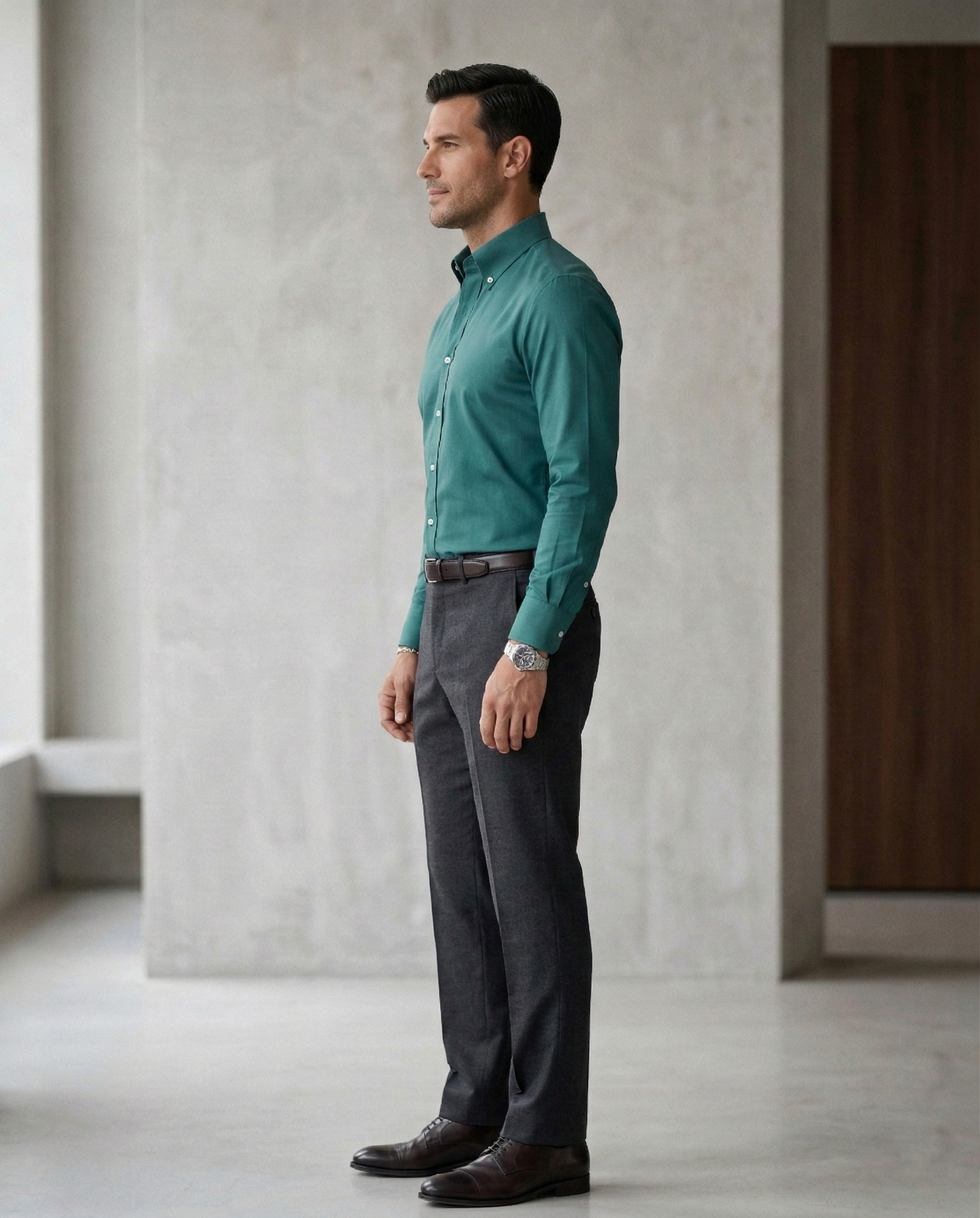 Men’s Teal Formal Shirt | Premium Slim Fit Full Sleeve Office Wear Shirt | Cotton Blend Business & Party Wear Shirt for Men