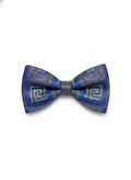 Royal Blue and Gold Greek Key Pre-Tied Bow Tie