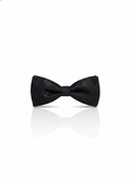 Sophisticated Midnight Black and Navy Blue Floral Men's Bow Tie