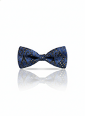 Elegant Royal Blue and Black Paisley Pattern Men's Bow Tie