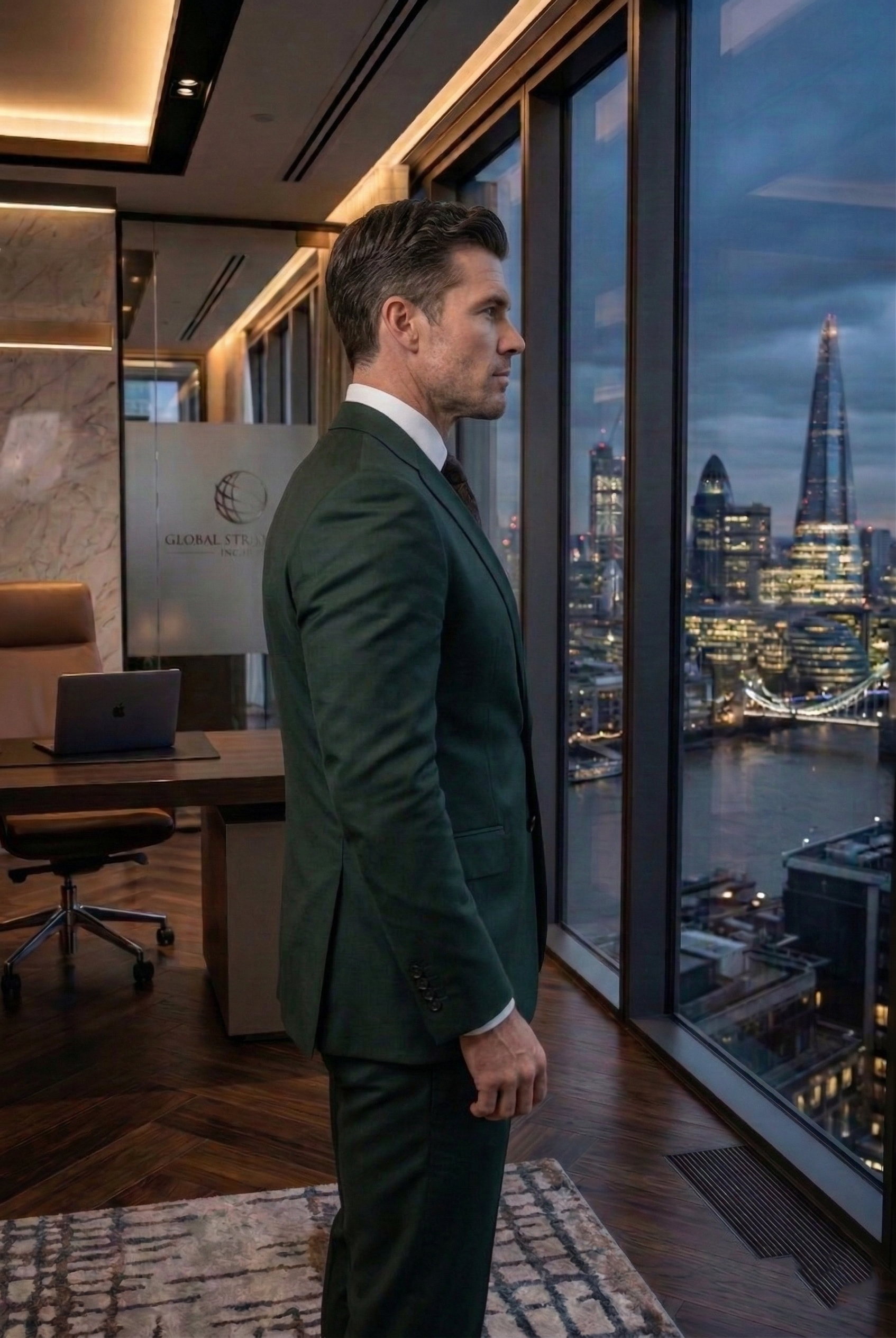 Elite Hunter Green Slim-Fit Italian Business Suit