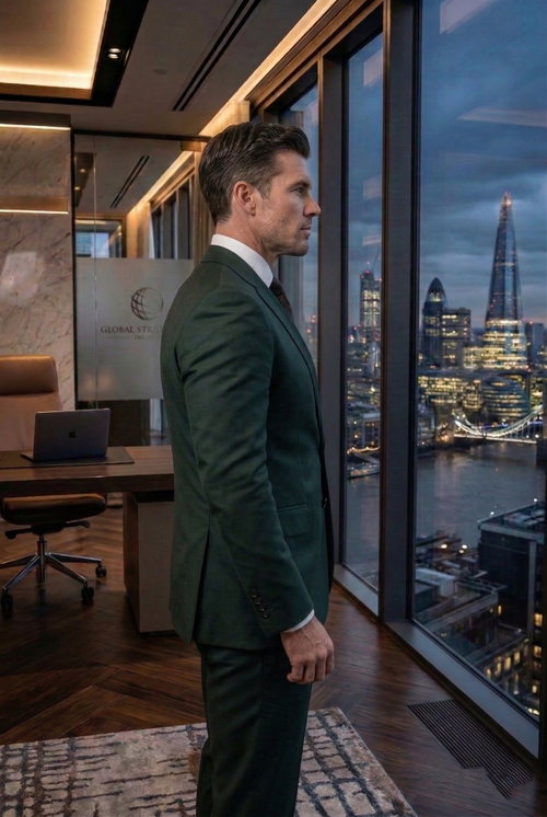 Elite Hunter Green Slim-Fit Italian Business Suit