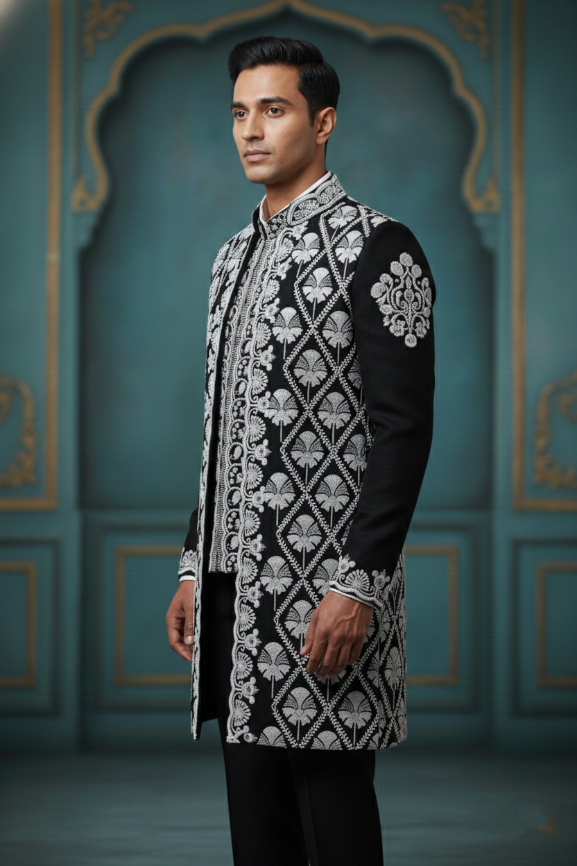 The Sterling Noir: Modern Indo-Western Set