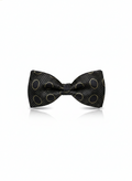 Elegant Black and Gold Polka Dot Silk Pre-Tied Bow Tie
