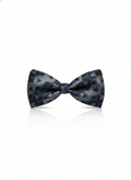Sophisticated Navy Blue and Gold Geometric Men's Bow Tie