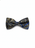 Luxury Royal Blue and Gold Geometric Tribal Men's Bow Tie