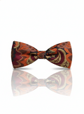 Luxury Terracotta Orange and Burgundy Paisley Men's Bow Tie