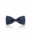 Luxury Navy Blue and Gold Geometric Honeycomb Men's Bow Tie