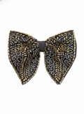 Luxury Black Silver and Gold Mosaic Beaded Bow Tie