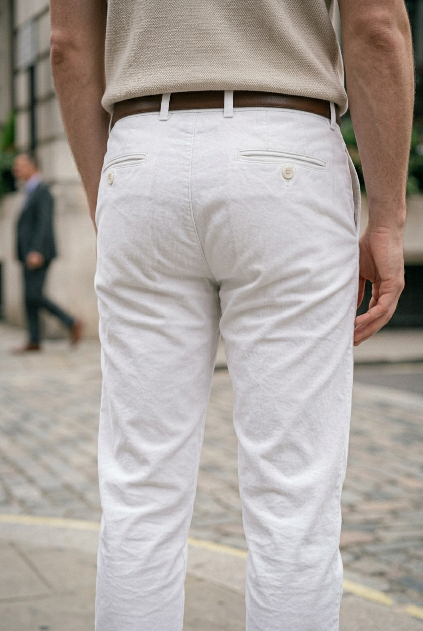Slim-Fit Arctic White Chinos - Essential Summer Trousers