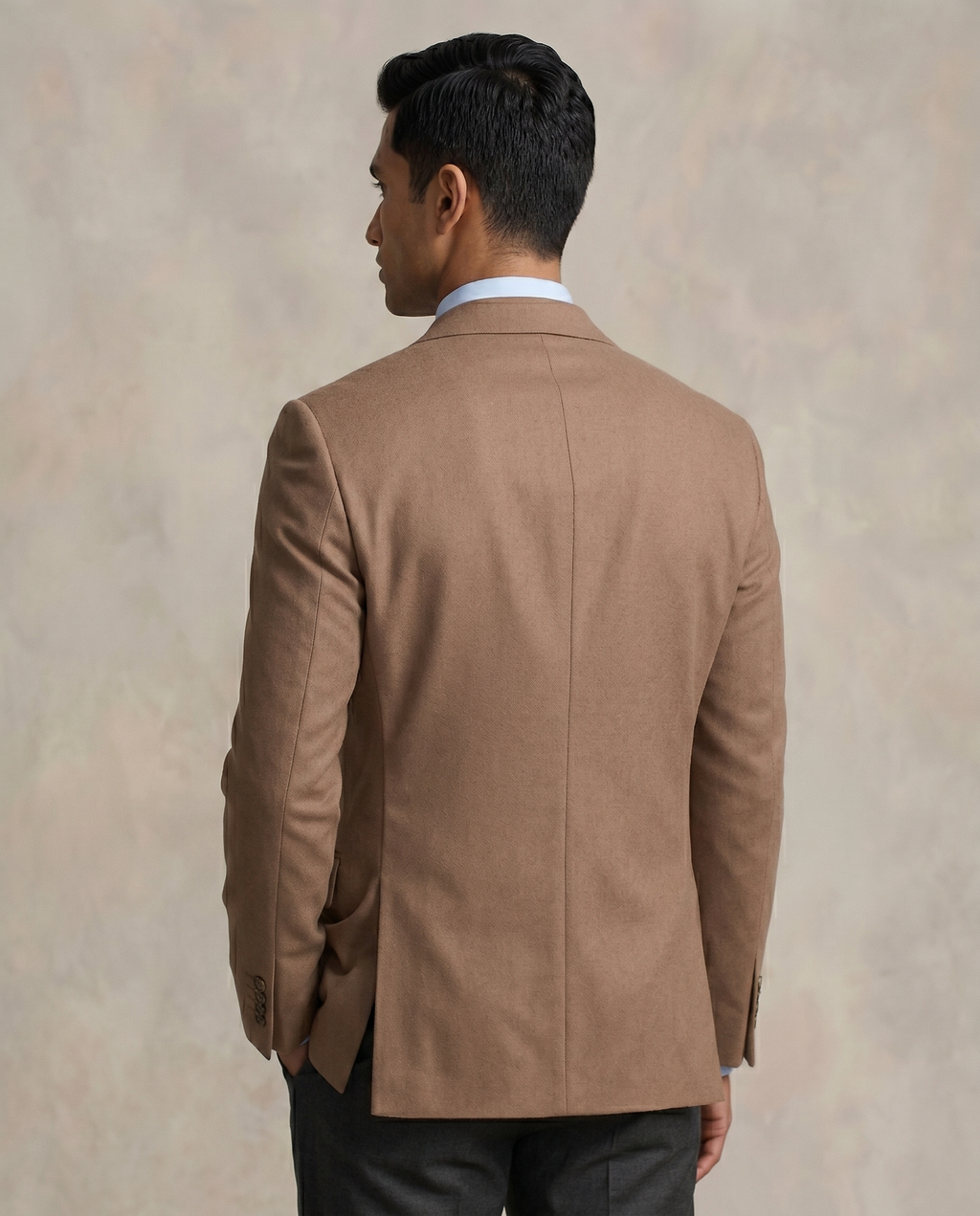 Premium Men's Slim Fit Camel Brown Blazer Smooth Single Breasted Suit Jacket