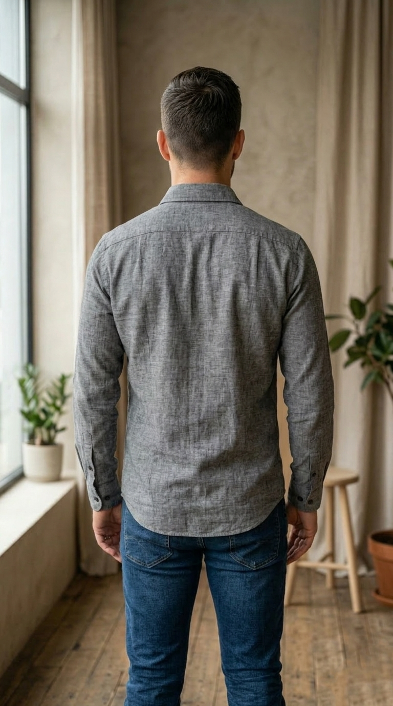 Men’s Dark Grey Casual Shirt – Premium Cotton Regular Fit Stylish Button-Down Everyday Shirt