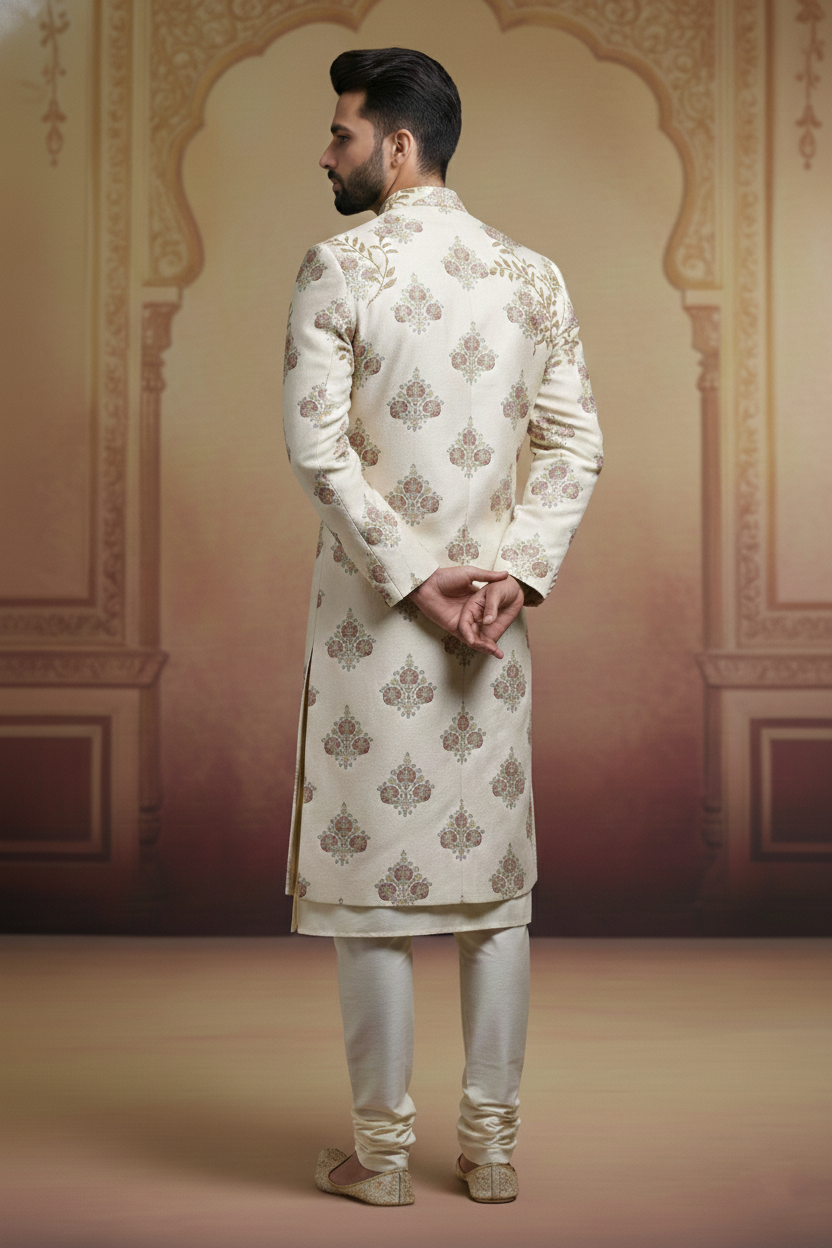Ivory Bloom Royal Sherwani