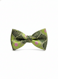 Unique Lime Green Geometric Polka Dot Pre-Tied Bow Tie