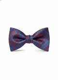 Sophisticated Blue and Red Crimson Paisley Pre-Tied Bow Tie