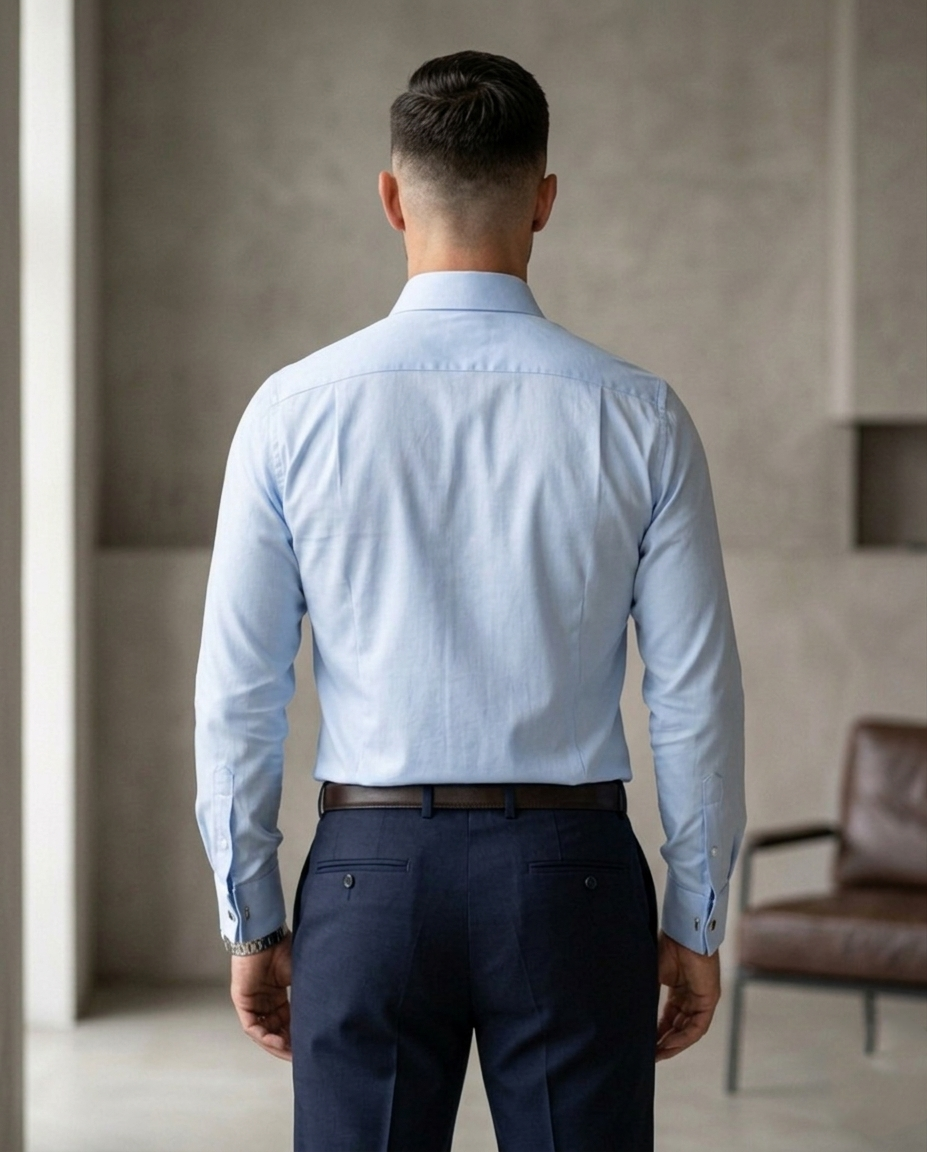 Men’s Light Blue Formal Shirt | Premium Slim Fit Office Wear Shirt | Full Sleeve Cotton Blend Business Shirt for Men