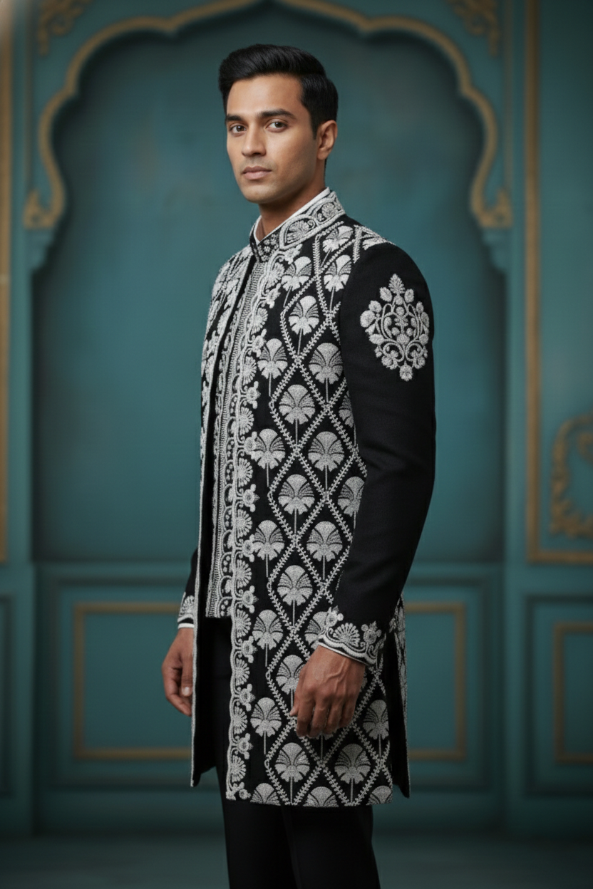 The Sterling Noir: Modern Indo-Western Set