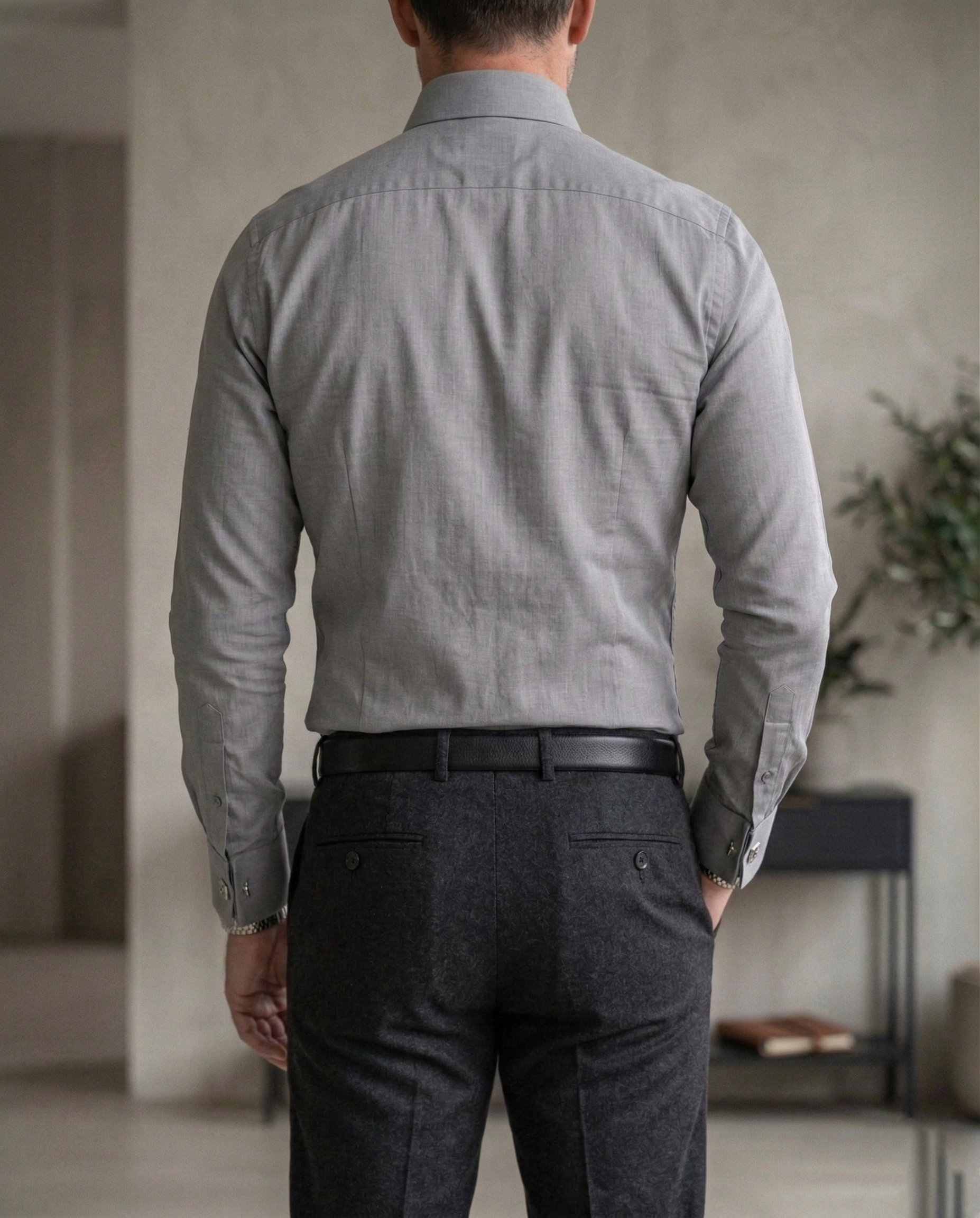 Men’s Grey Formal Shirt | Premium Slim Fit Full Sleeve Office Wear Shirt | Cotton Blend Business & Party Wear Shirt for Men
