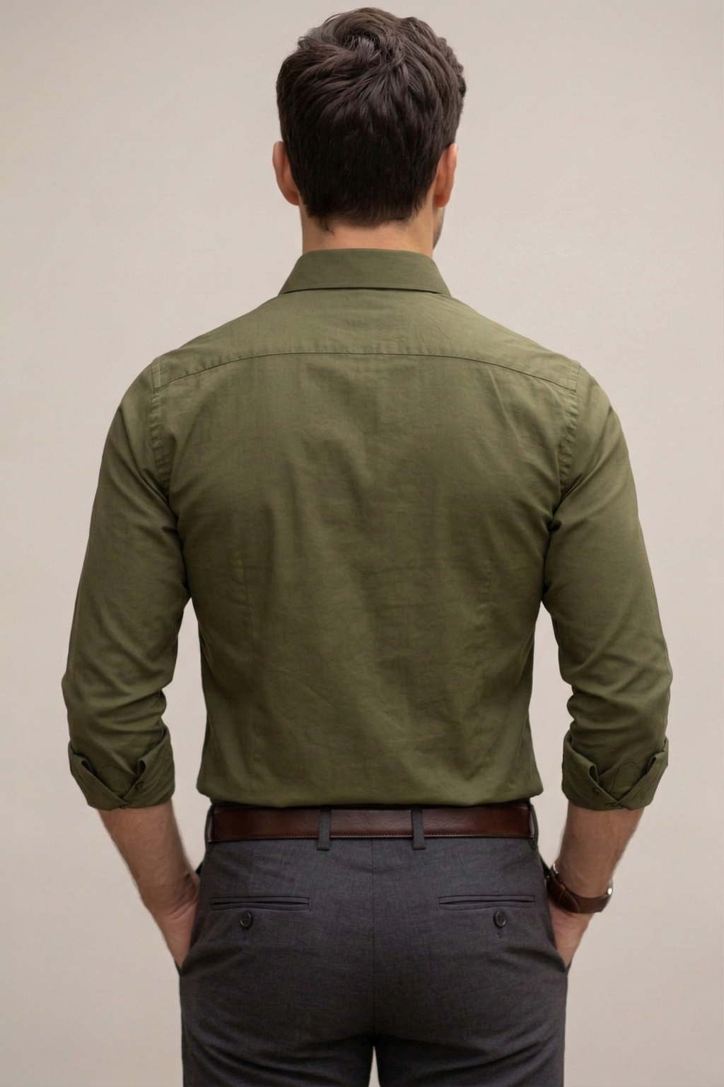 Men’s Olive Green Formal Shirt | Premium Slim Fit Full Sleeve Office Wear Shirt | Cotton Blend Business & Casual Shirt for Men