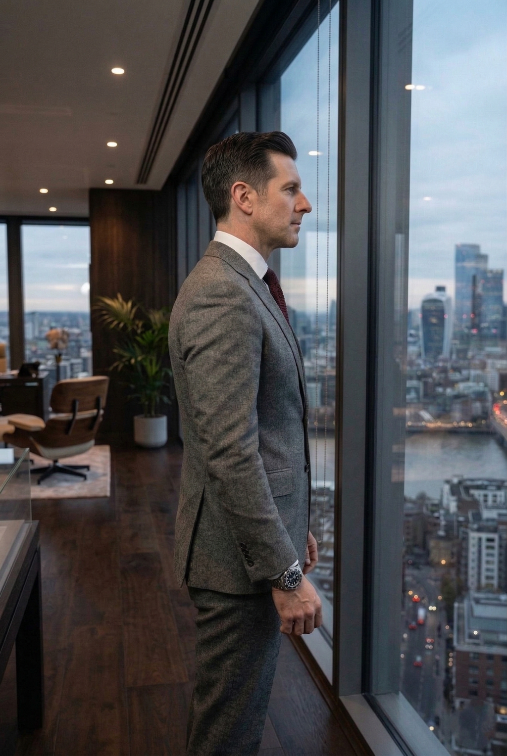 Bespoke Charcoal Grey Business Suit – Slim Executive Fit