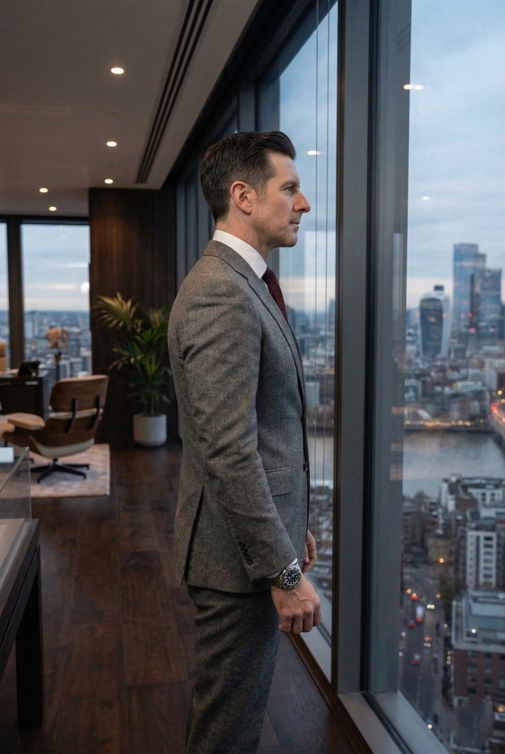 Bespoke Charcoal Grey Business Suit – Slim Executive Fit