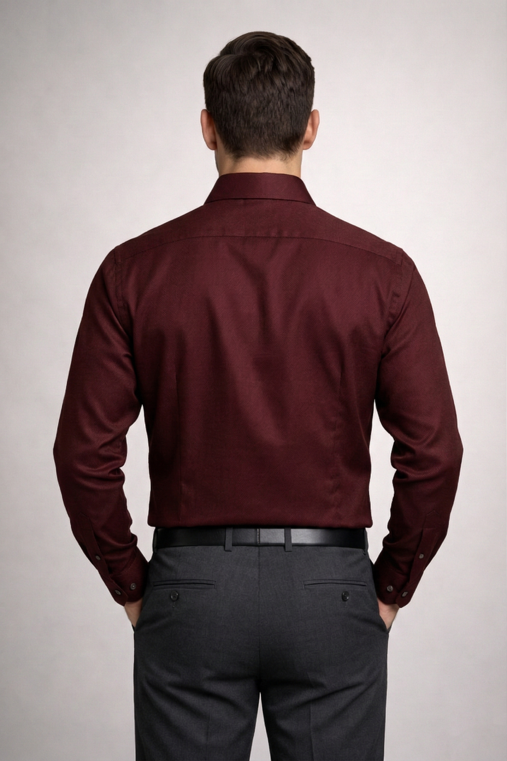 Men’s Maroon Formal Shirt | Premium Slim Fit Full Sleeve Shirt for Men | Cotton Blend Office Wear & Party Wear Shirt