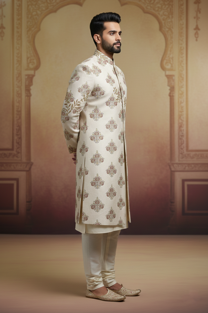 Ivory Bloom Royal Sherwani