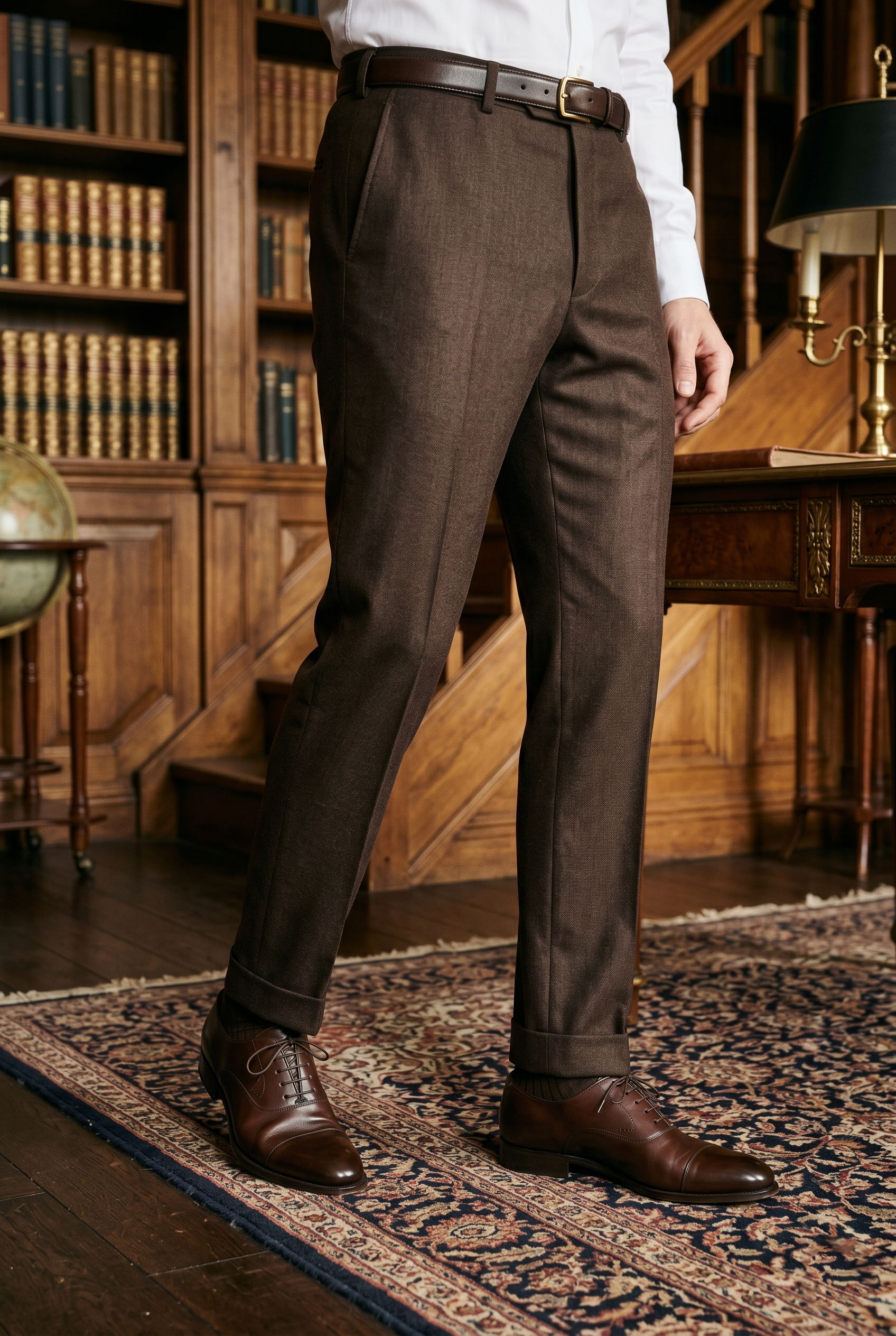 Men's Premium Dark Brown Tailored Fit Formal Trousers