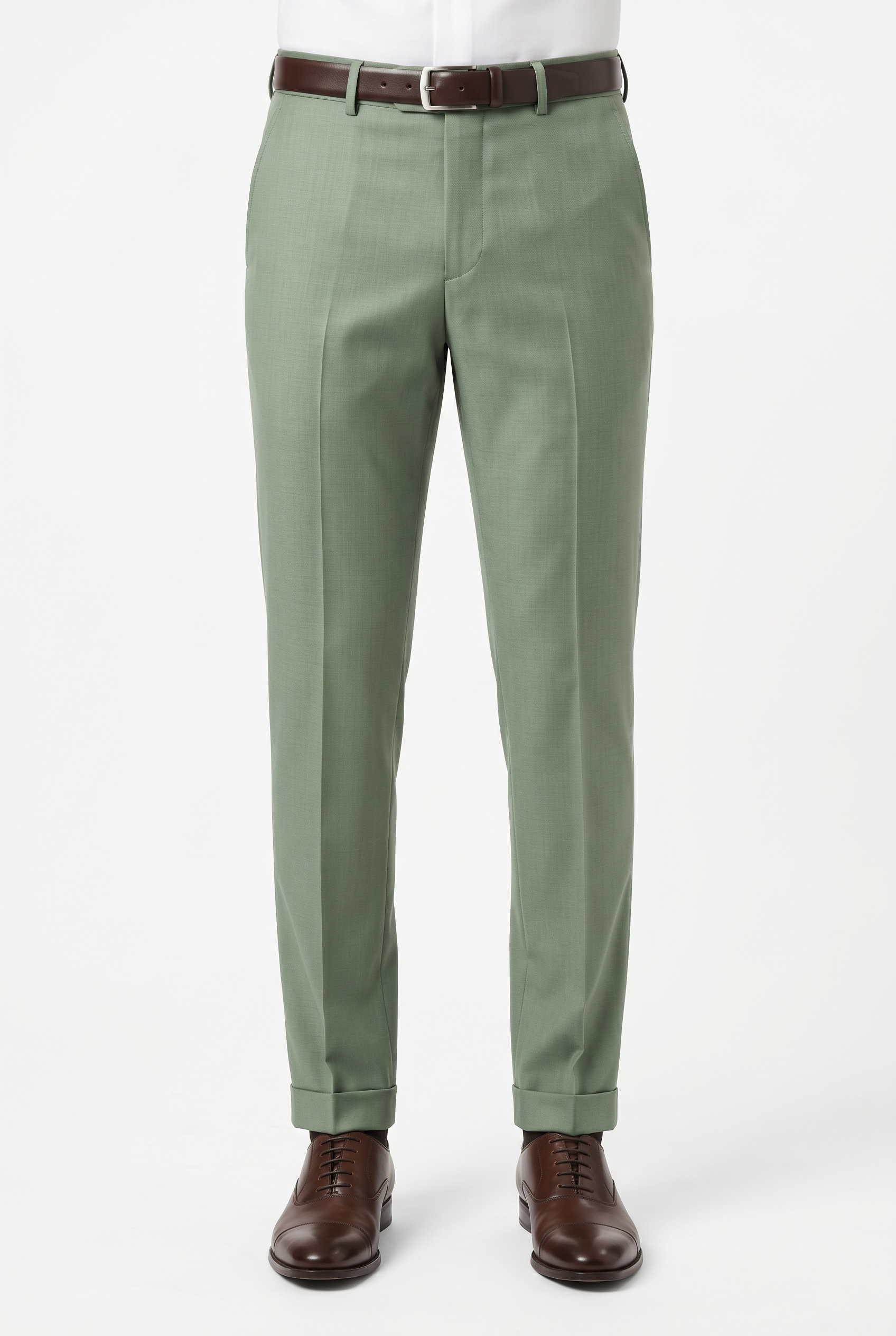 Men's Premium Light Green Tailored Fit Formal Trousers