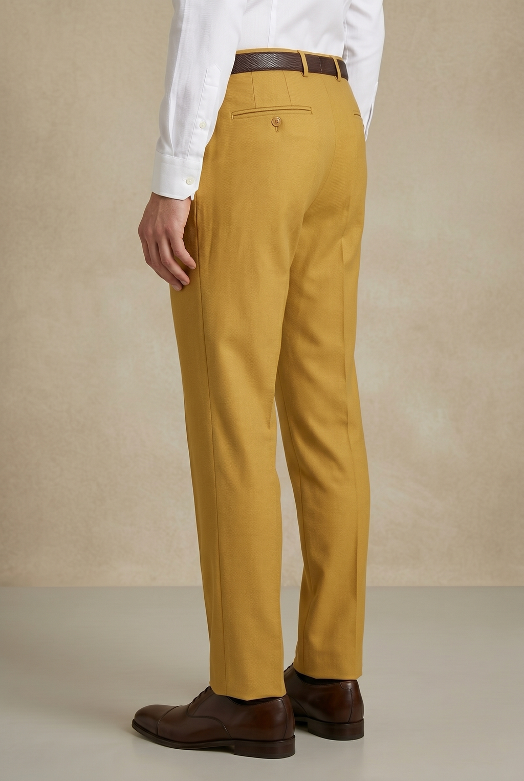 Men's Premium Yellow Tailored Fit Formal Trousers