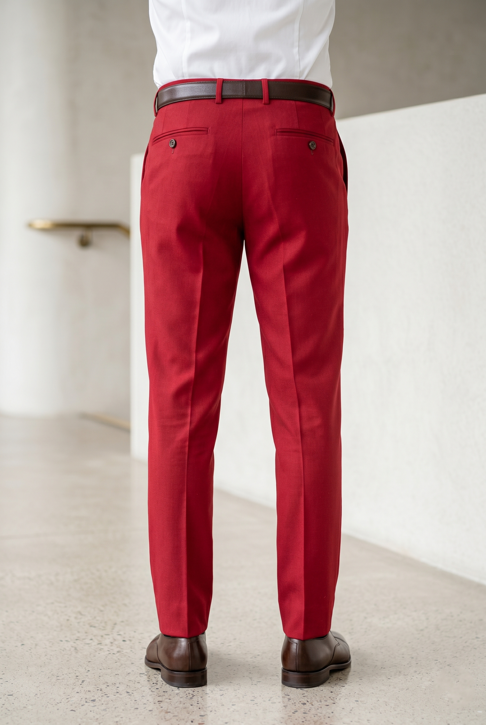 Men's Premium Red Tailored Fit Formal Trousers