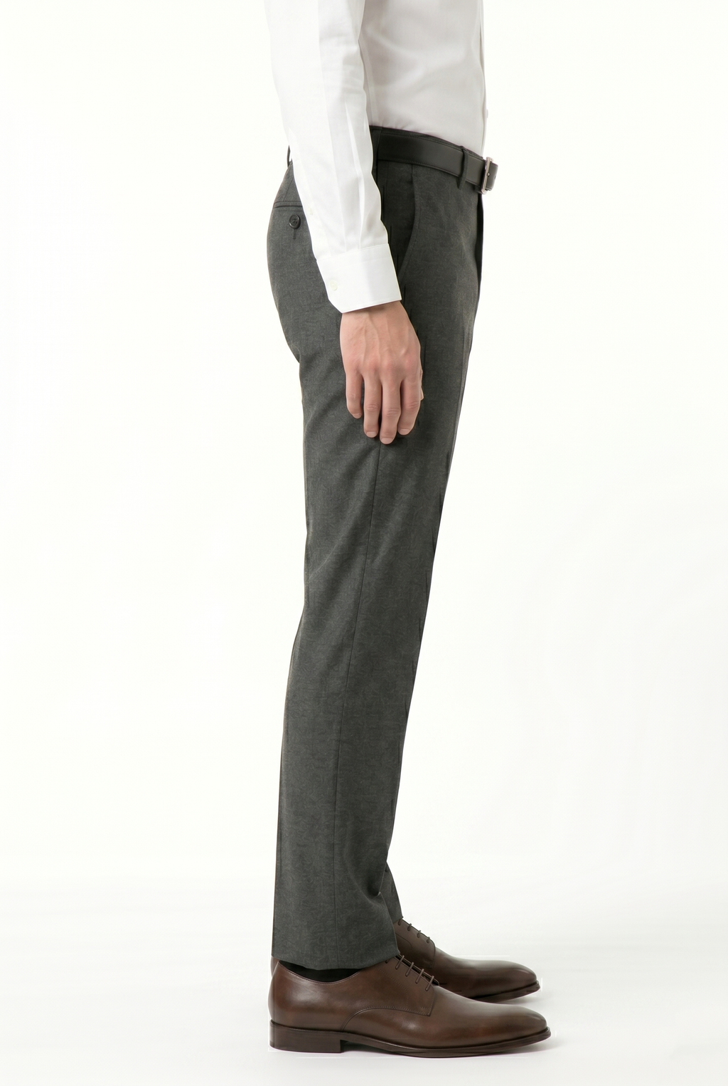 Men's Premium Dark Grey Tailored Fit Formal Trousers
