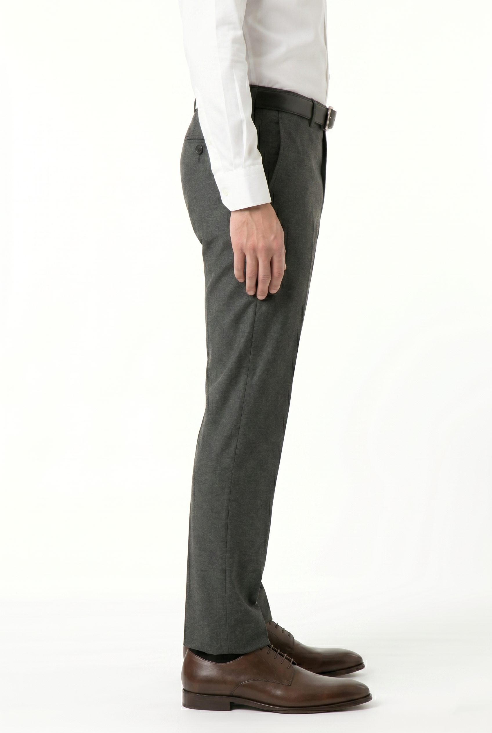 Men's Premium Dark Grey Tailored Fit Formal Trousers