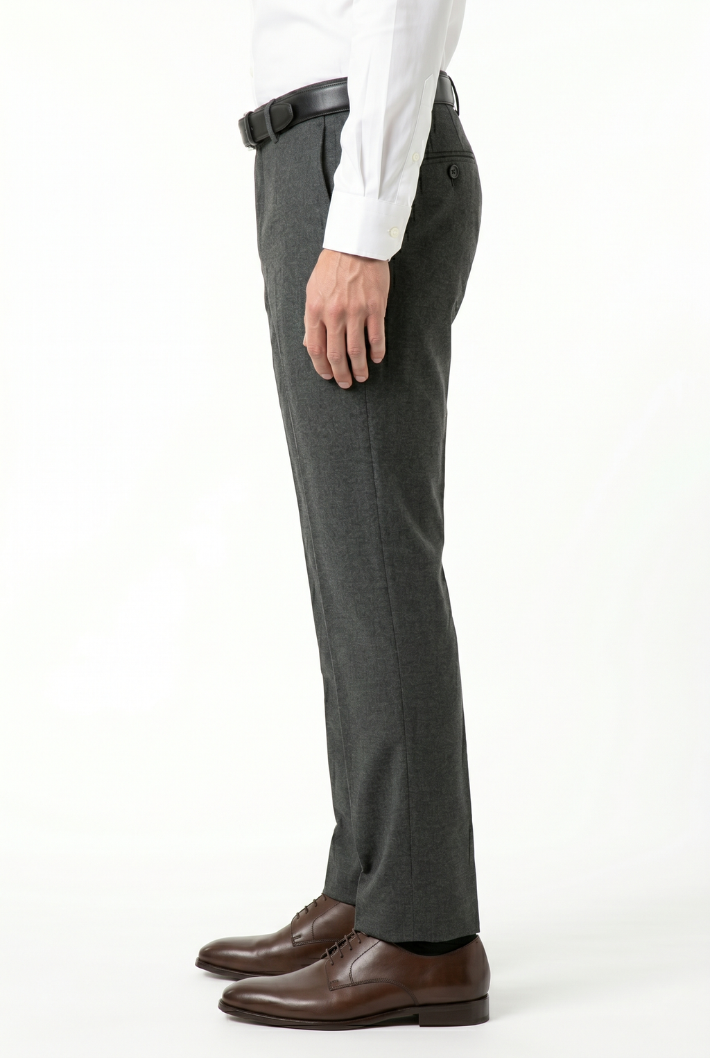 Men's Premium Dark Grey Tailored Fit Formal Trousers