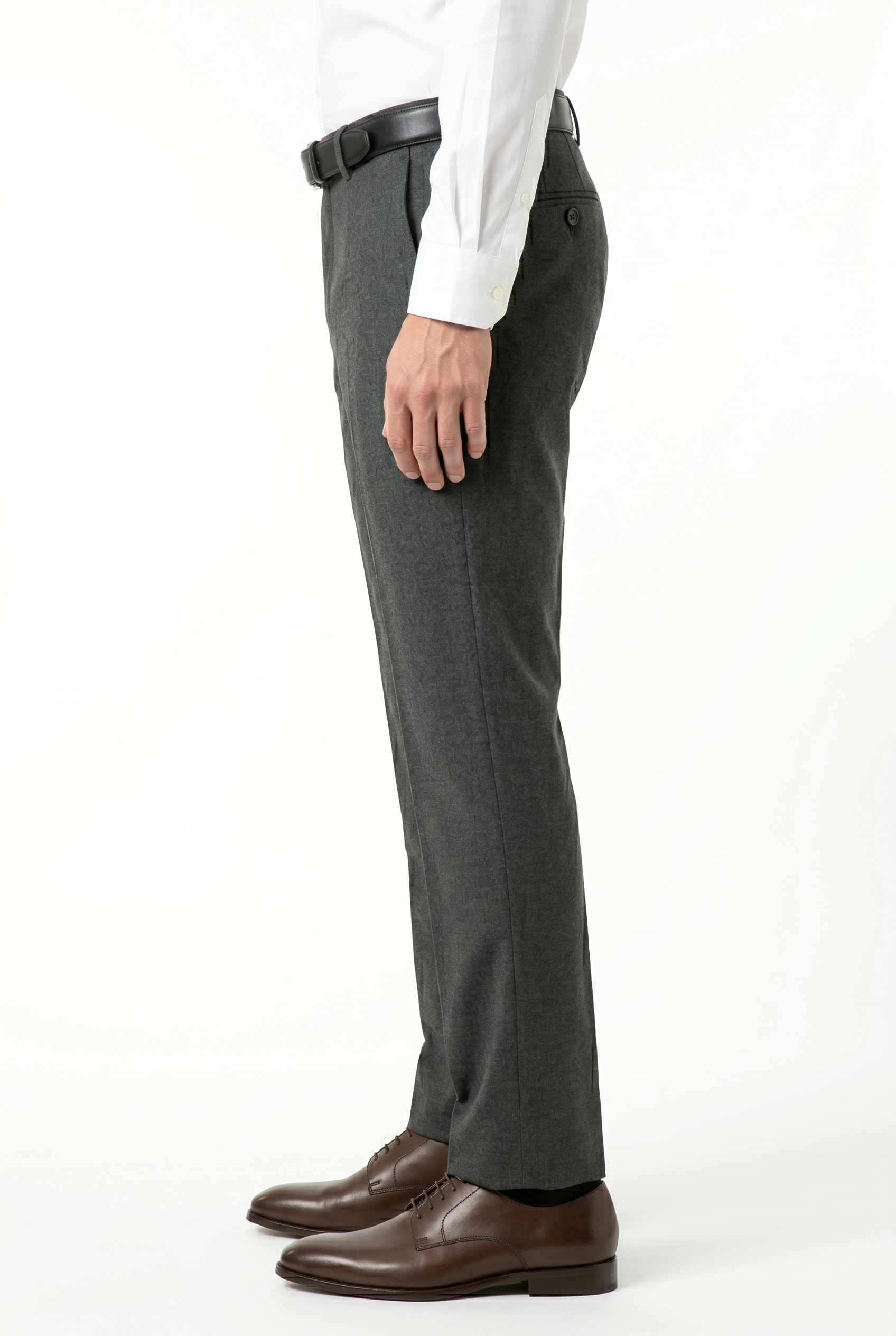 Men's Premium Dark Grey Tailored Fit Formal Trousers