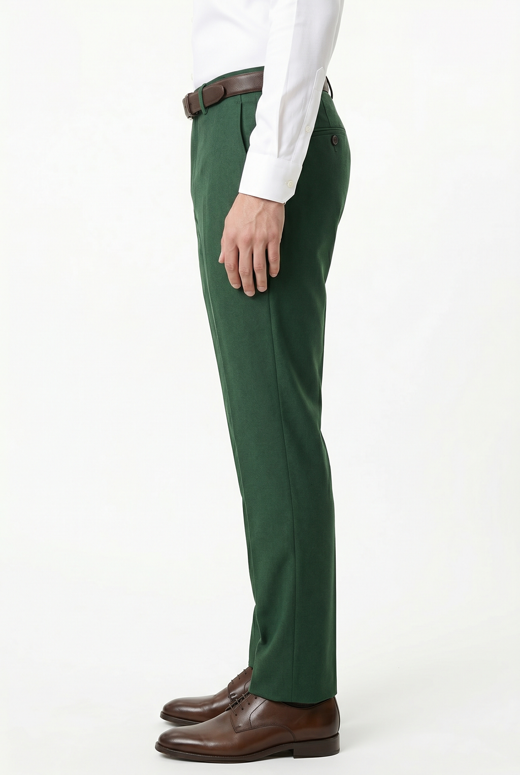 Men's Premium Dark Green Tailored Fit Formal Trousers