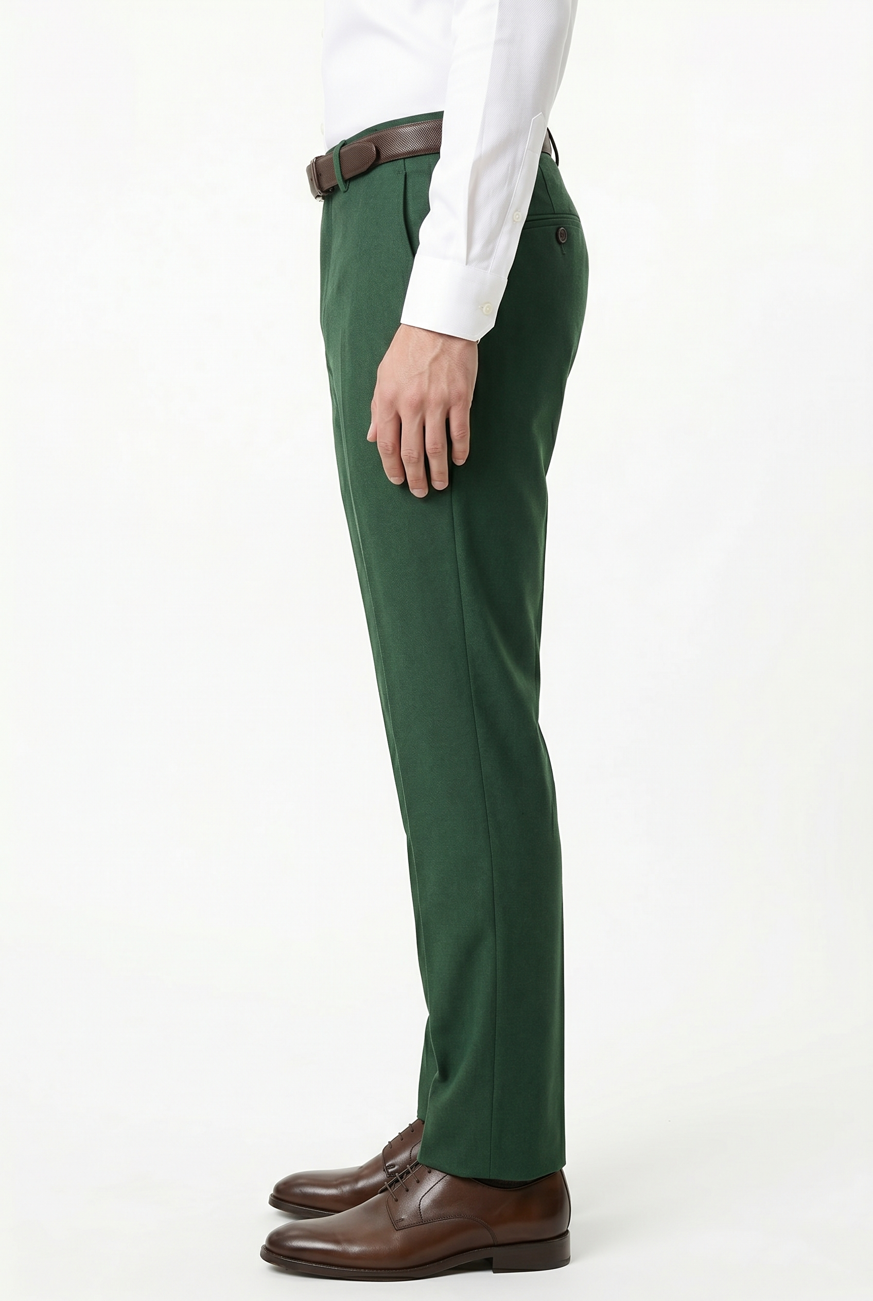 Men's Premium Dark Green Tailored Fit Formal Trousers