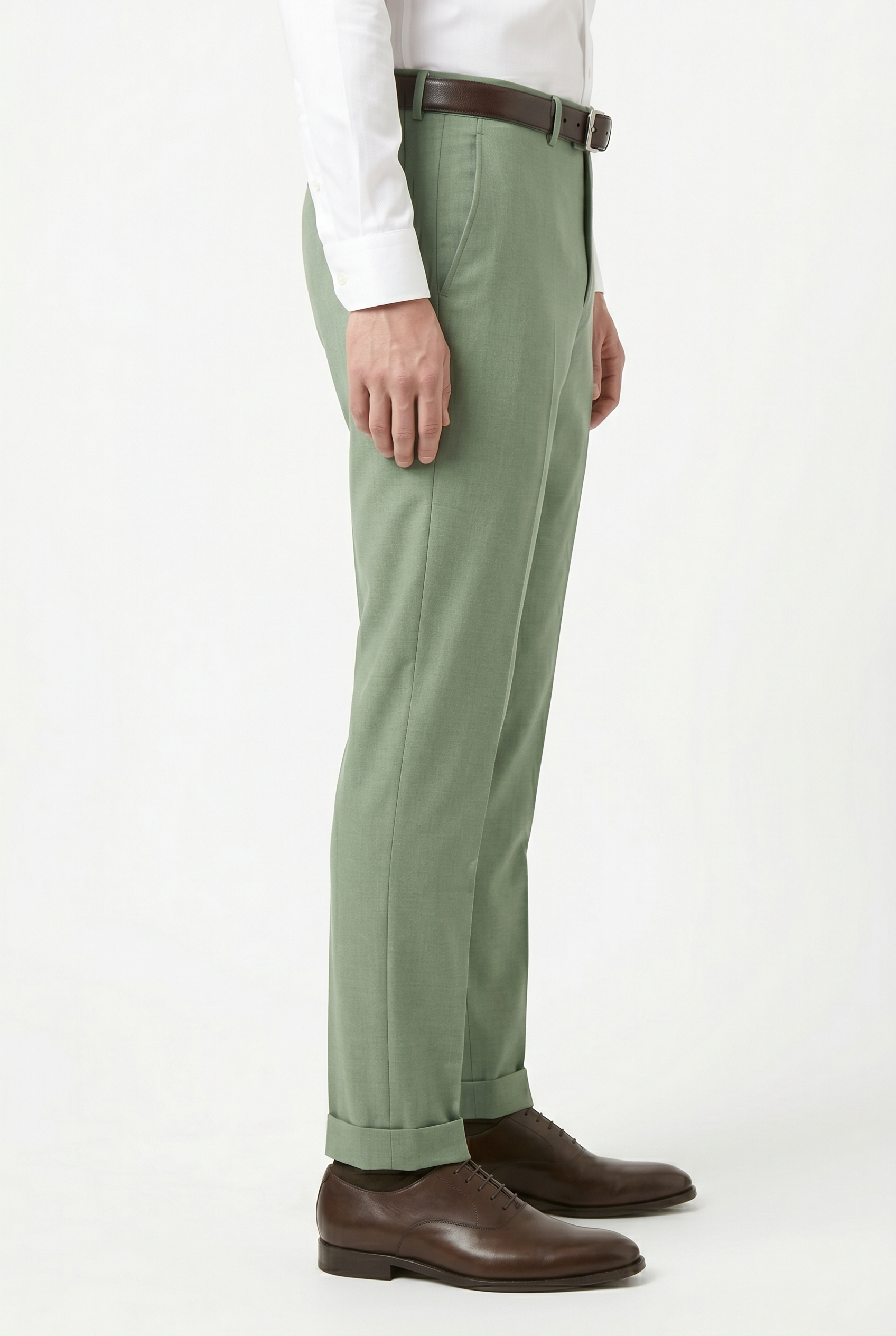 Men's Premium Light Green Tailored Fit Formal Trousers