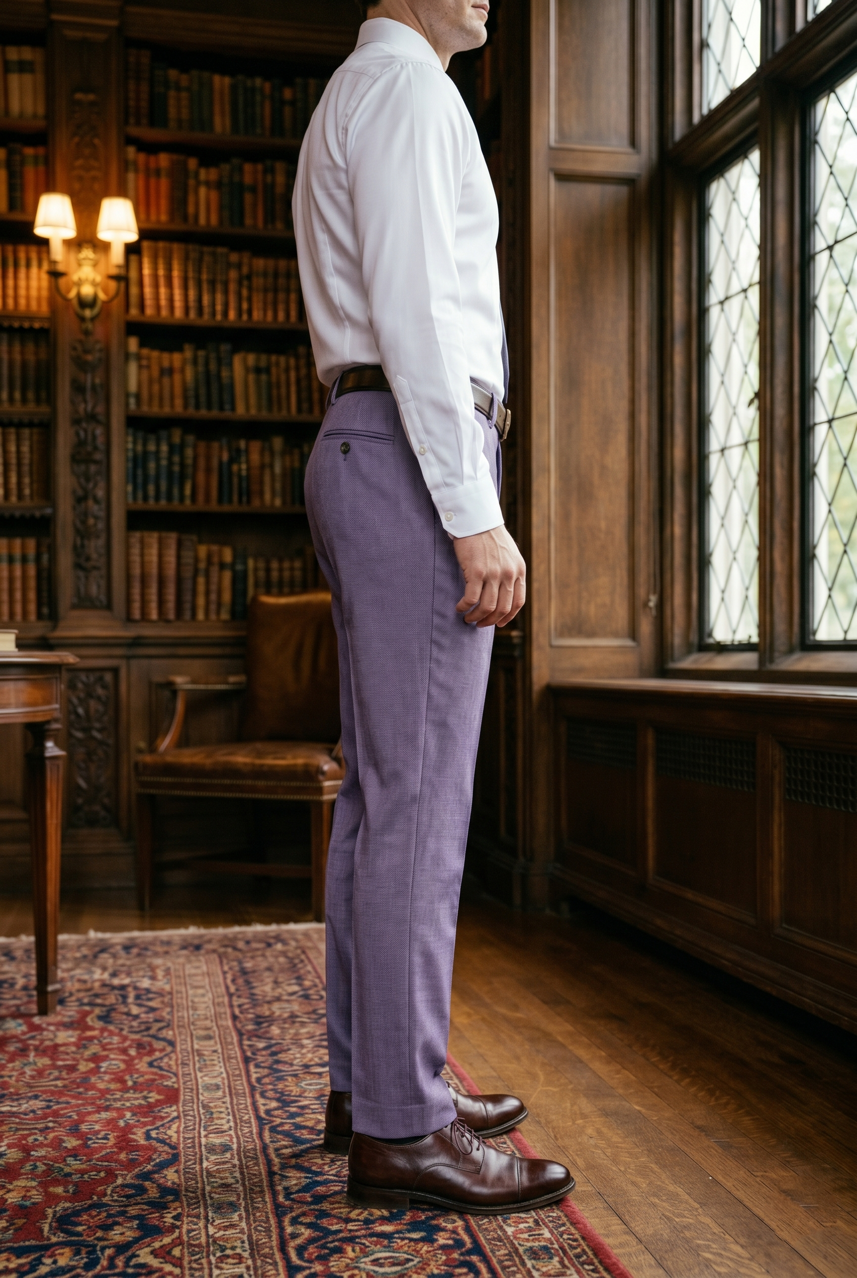 Men's Premium Lavender Tailored Fit Formal Trousers