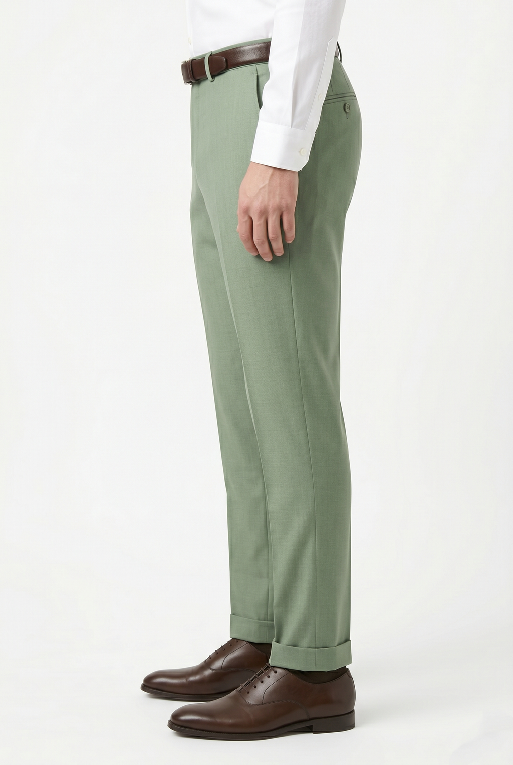 Men's Premium Light Green Tailored Fit Formal Trousers