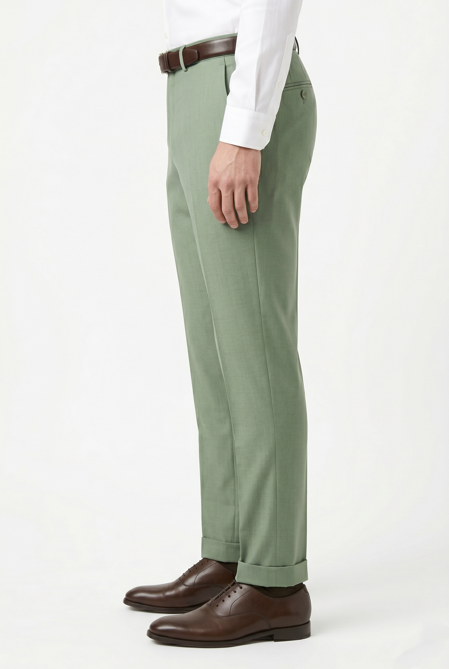 Men's Premium Light Green Tailored Fit Formal Trousers